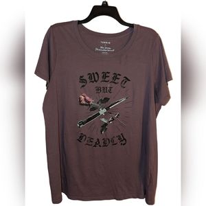 Torrid 3X Graphic Plum/Purple T-shirt "Sweet but Deadly"